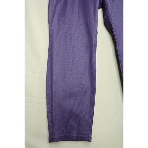NWT Seven7 Luxe Coated Skinny Jeans Women's Size 24 Purple Shiny Waxed High Rise - Picture 3 of 11